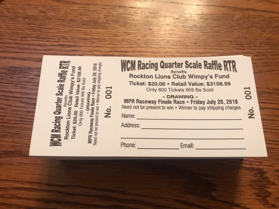 Tickets Now Available for the Rockton Lions Club’s Wimpy’s Fund Raffle – QSAC Updates – QSAC | Quarter Scale Auto Club